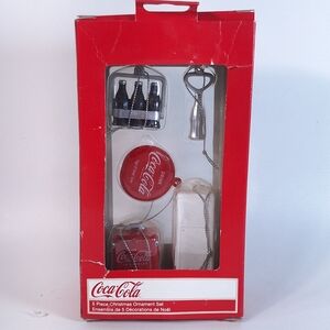 Coca-Cola Coke Kurt Adler Mini Christmas Tree Ornaments Set of 5
